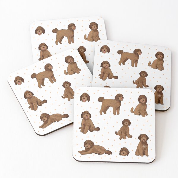 Item preview, Paquete de ilustración linda de chocolate Labradoodle designed and sold by Yarafantasyart.