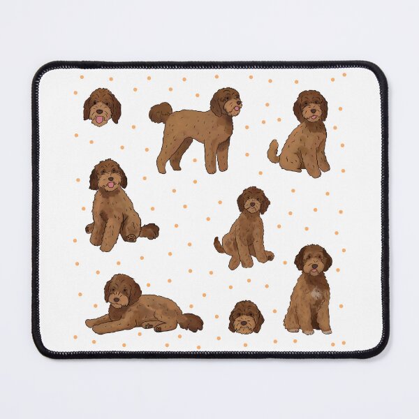 Item preview, Chocolate Labradoodle cute illustration pack designed and sold by Yarafantasyart.