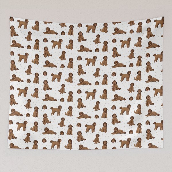 Item preview, Chocolate Labradoodle cute illustration pack designed and sold by Yarafantasyart.