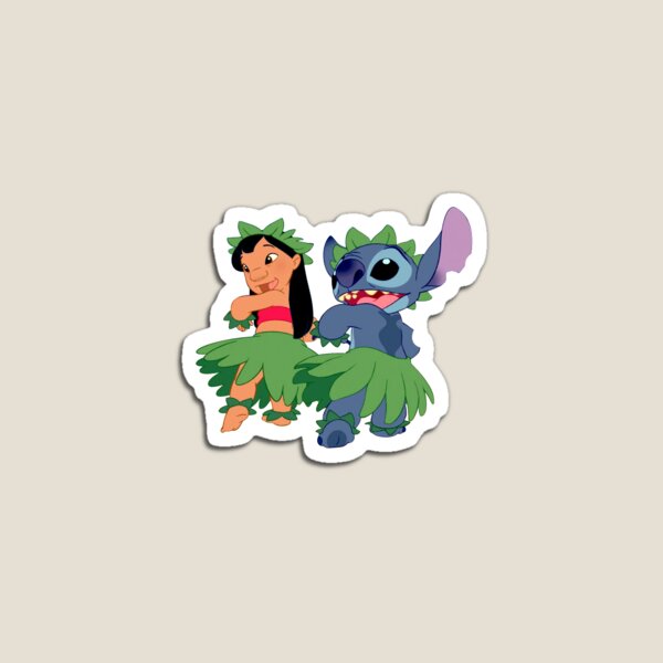 Vista previa del artículo con la obra «Lilo y Stitch Hula Pegatina», diseñado y vendido por abigaudet.