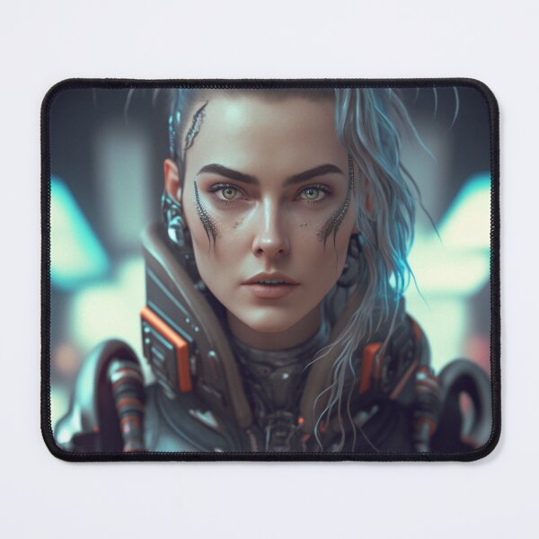 Item preview, Cyberpunk Cybernetic White Haired Female designed and sold by AICreateWorlds.