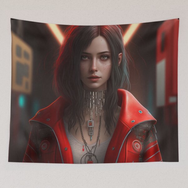 Item preview, Cyberpunk Redcoat Female Photography designed and sold by AICreateWorlds.