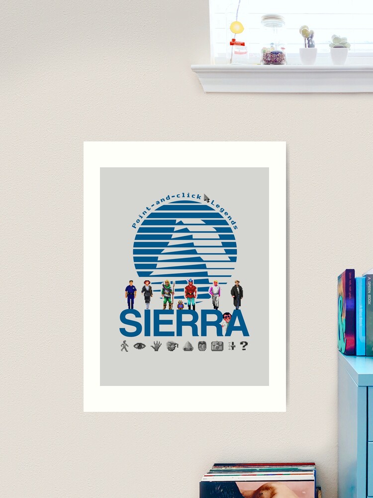 POINT AND CLICK LEGENDS - Sierra Online Logo (WHITE) - Gaming Heroes and  Icons - Graphic Adventure PC Games! | Mounted Print