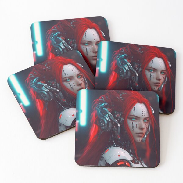 Item preview, Cyberpunk Female Cyborg with Implants Photography designed and sold by AICreateWorlds.
