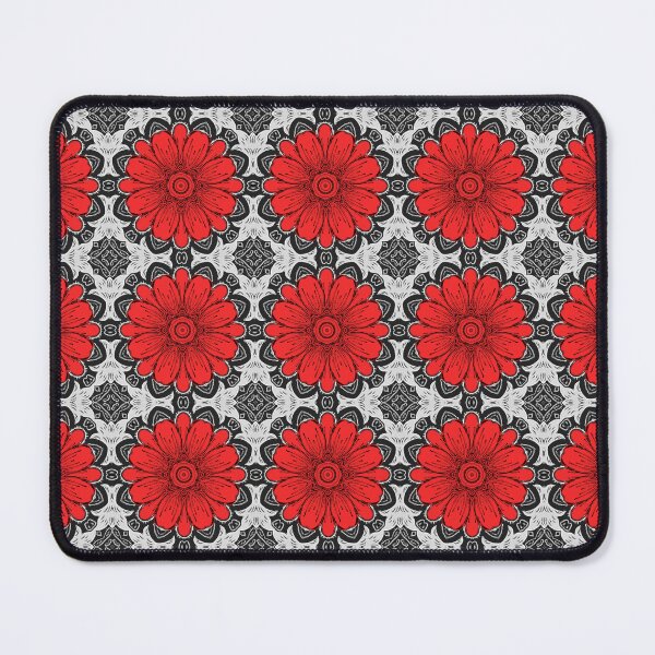 Item preview, Geometric Daisy Pattern in Red Black and White designed and sold by Marymarice.