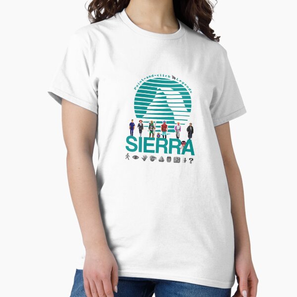 Item preview, POINT AND CLICK LEGENDS - Sierra Online Logo (CYAN) - Gaming Heroes and Icons - Graphic Adventure PC Games! designed and sold by RetroTeeStudio.