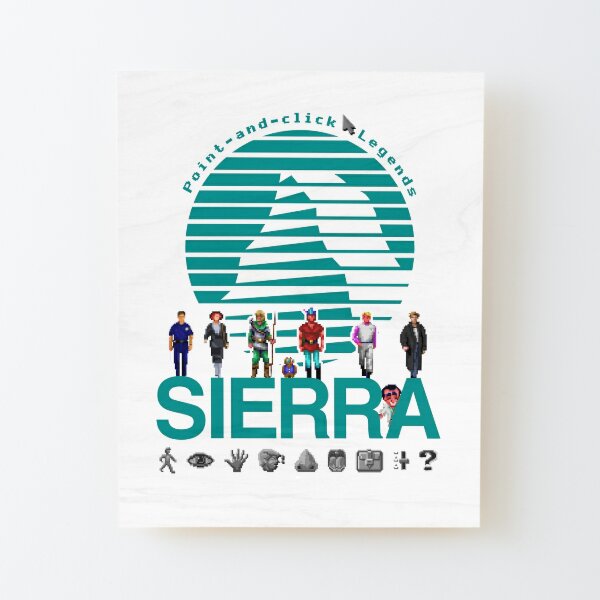 POINT AND CLICK LEGENDS - Sierra Online Logo (WHITE) - Gaming Heroes and  Icons - Graphic Adventure PC Games! | Mounted Print