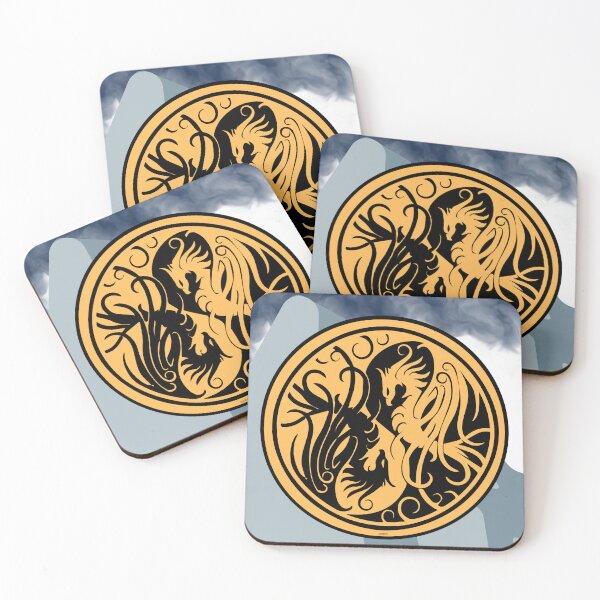 Item preview, Dragon Emblem Against the Lonley Mountain and Story Sky designed and sold by Lost-World-Shop.