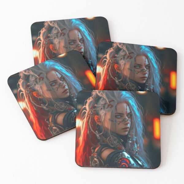 Item preview, Cyberpunk Alluring Female Cyborg - Photography designed and sold by AICreateWorlds.