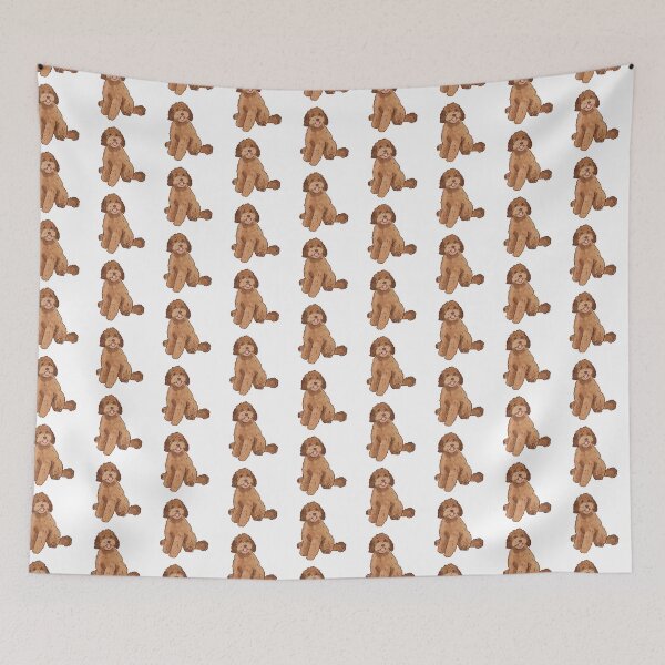 Artikelvorschau, Cartoon-Labradoodle-Illustration entworfen und verkauft von Yarafantasyart.