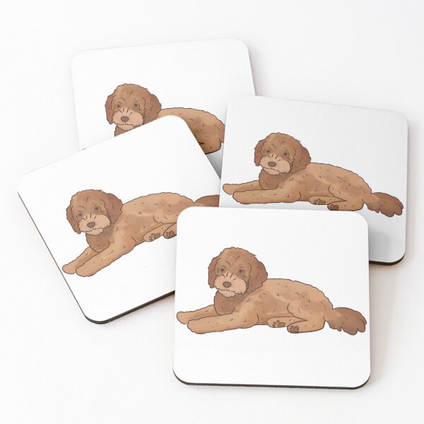 Artikelvorschau, Cartoon-Labradoodle-Illustration entworfen und verkauft von Yarafantasyart.