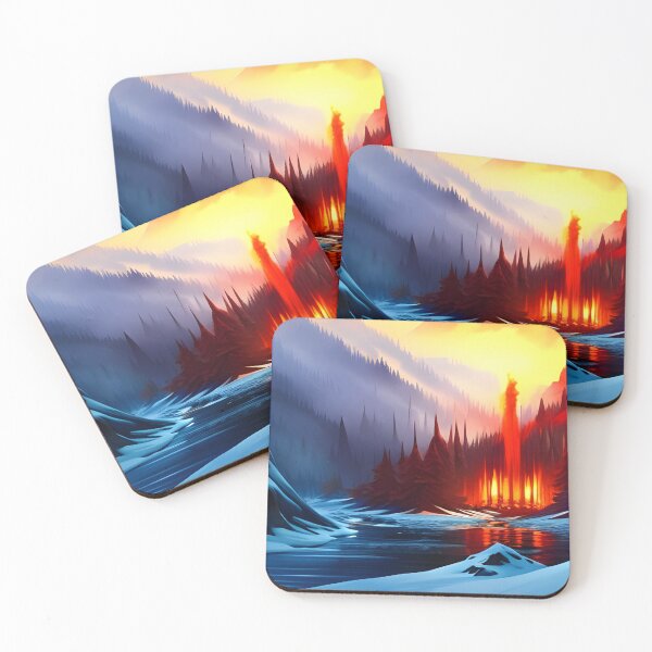 Item preview, Fire and Ice, watercolor 2, Ai Generated Art  designed and sold by ACC .