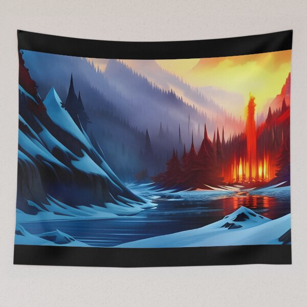Item preview, Fire and Ice, watercolor 2, Ai Generated Art  designed and sold by ACC .