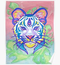 Clairvoyant Pastel Tiger Poster