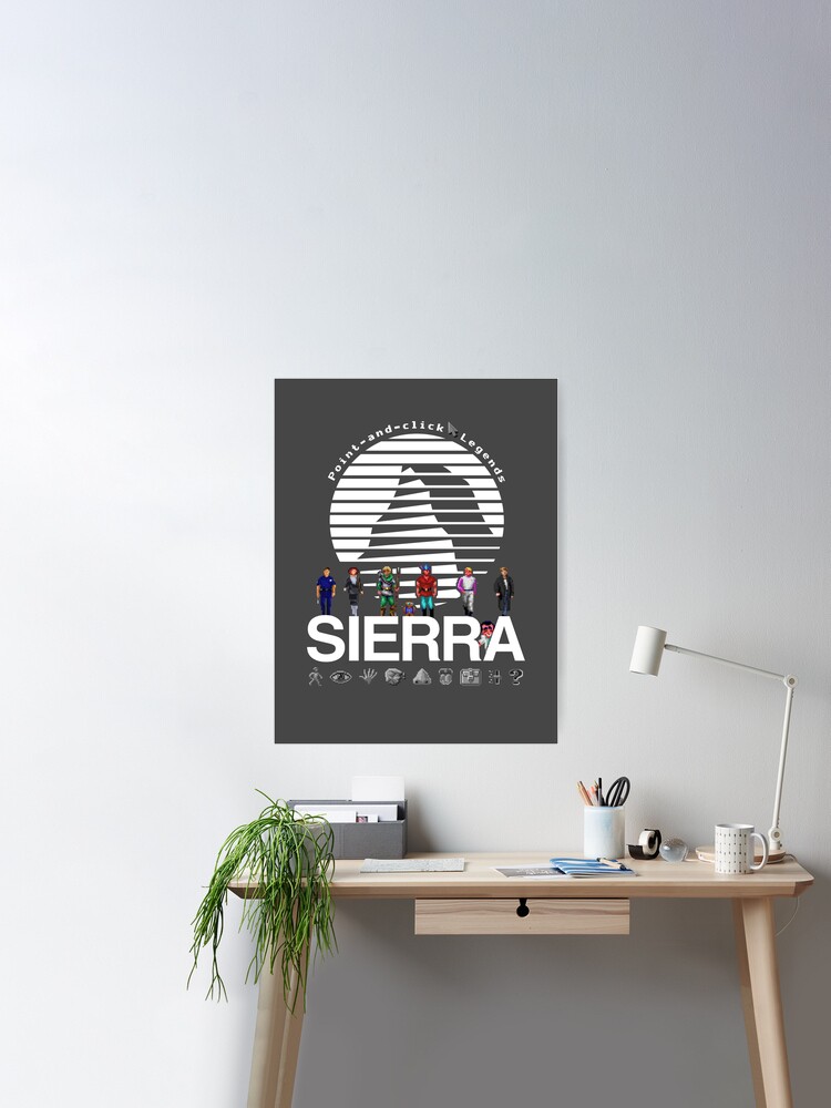 POINT AND CLICK LEGENDS - Sierra Online Logo (WHITE) - Gaming Heroes and  Icons - Graphic Adventure PC Games! | Mounted Print