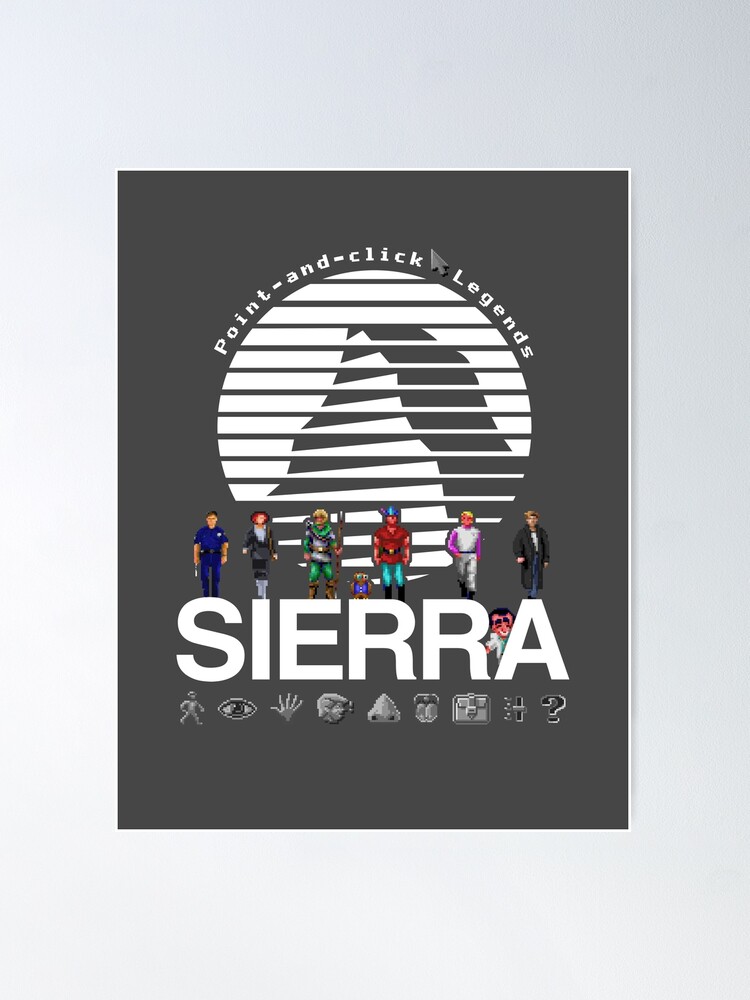 POINT AND CLICK LEGENDS - Sierra Online Logo (WHITE) - Gaming Heroes and  Icons - Graphic Adventure PC Games! | Mounted Print