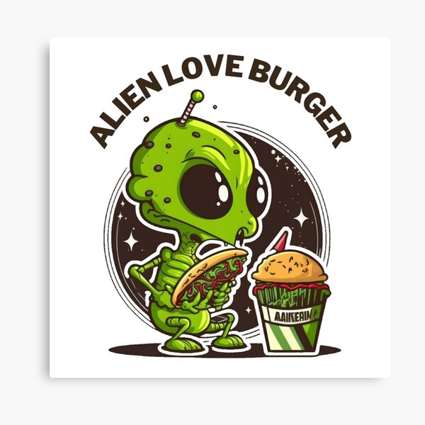 Item preview, Hamburger Fast food lover, Alien love burger designed and sold by YZO-Design.