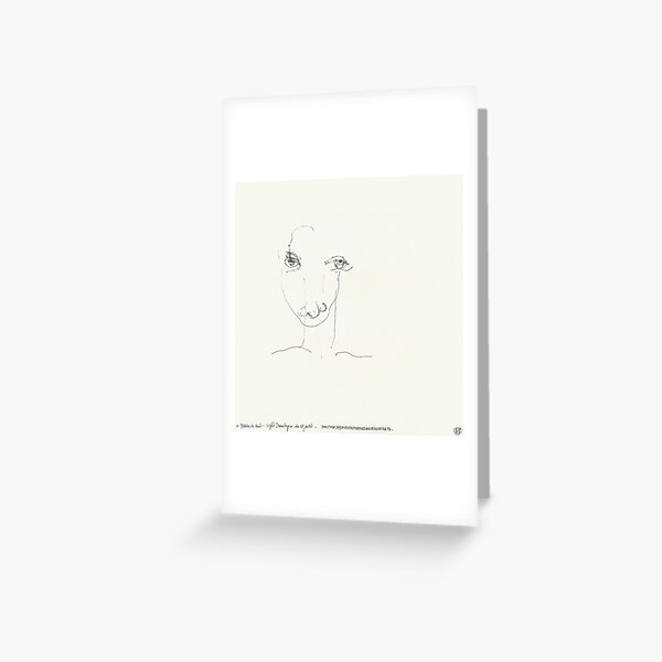 Night Drawings 86 - Always a Selfportrait ? - Eyes closed - 27th July 2013 Greeting Card