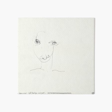 Night Drawings 86 - Always a Selfportrait ? - Eyes closed - 27th July 2013 Art Board Print