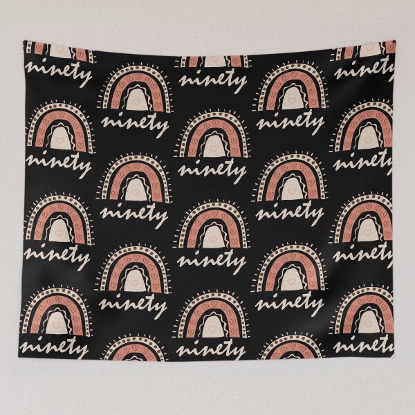 Item preview, Ninety Year Old Ninetieth Birthday Cute Fun Doodle Boho Rainbow designed and sold by LadySaltwater.