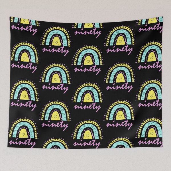 Item preview, Ninety Year Old Ninetieth Birthday Cute Fun Doodle Boho Rainbow designed and sold by LadySaltwater.