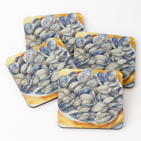 Item preview, Clams highly detailed watercolor painting designed and sold by DrawItOnce.