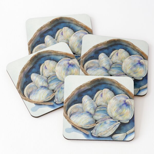 Item preview, Clams highly detailed watercolor painting designed and sold by DrawItOnce.