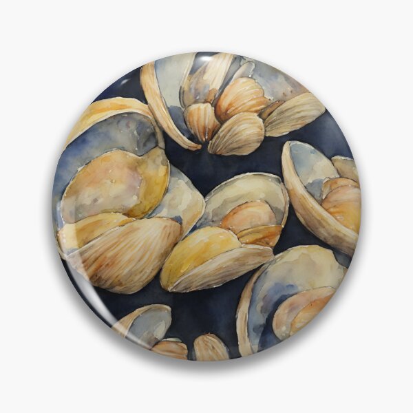 Item preview, Clams highly detailed watercolor painting designed and sold by DrawItOnce.