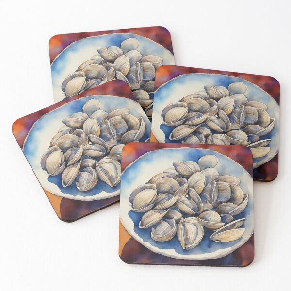 Item preview, Clams highly detailed watercolor painting designed and sold by DrawItOnce.