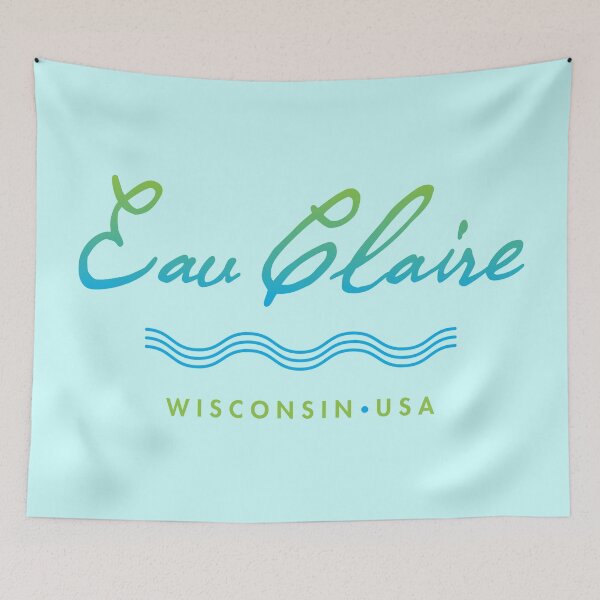 Item preview, Eau Claire Wisconsin Typographic River Design designed and sold by Futurebeachbum.