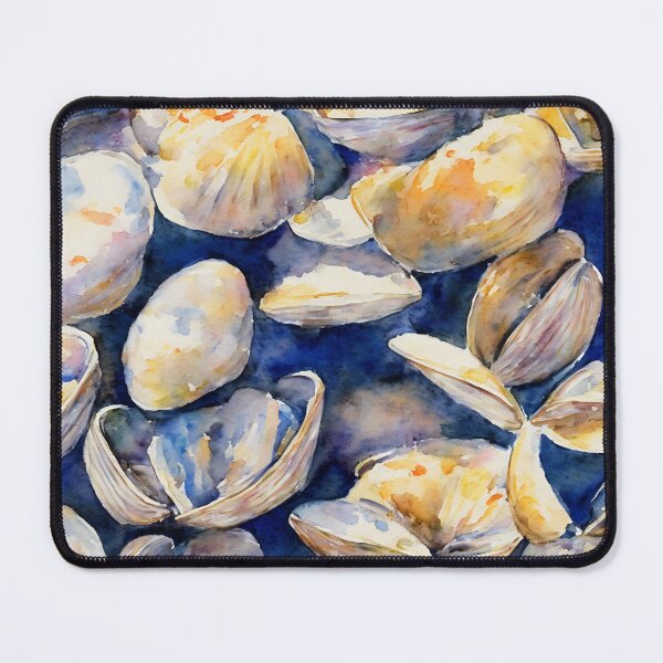 Item preview, Clams highly detailed watercolor painting designed and sold by DrawItOnce.