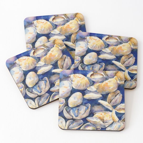 Item preview, Clams highly detailed watercolor painting designed and sold by DrawItOnce.