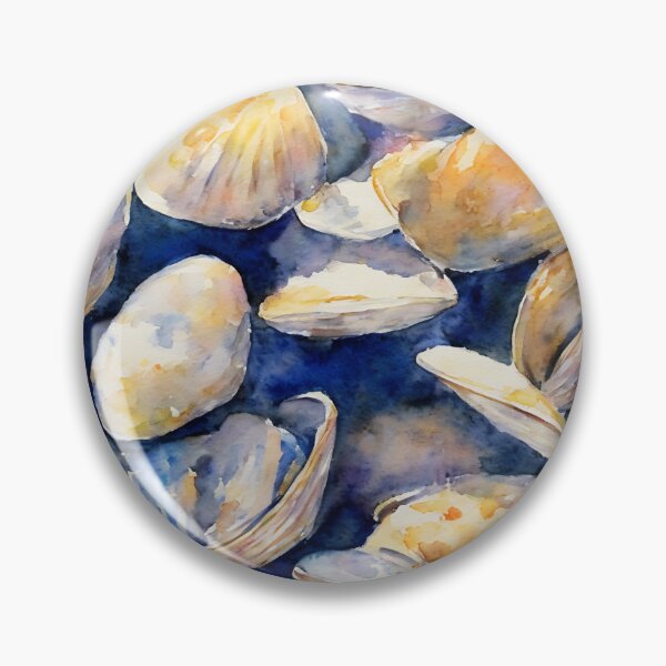 Item preview, Clams highly detailed watercolor painting designed and sold by DrawItOnce.