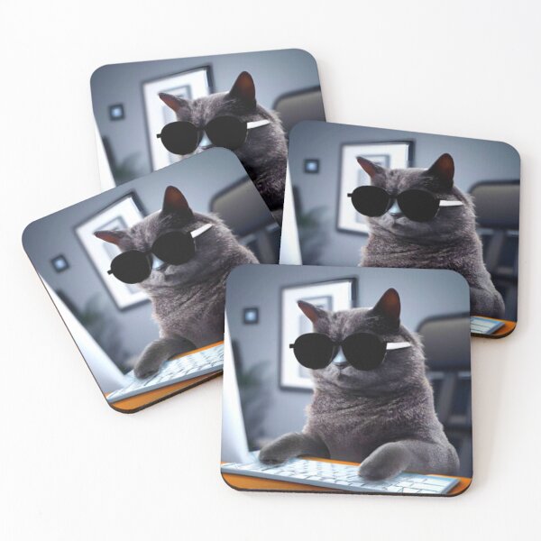 Item preview, Cat boss typing on a computer designed and sold by Ideassbold.