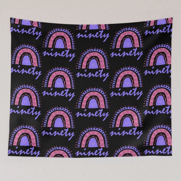 Item preview, Ninety Year Old Ninetieth Birthday Cute Fun Doodle Boho Rainbow designed and sold by LadySaltwater.