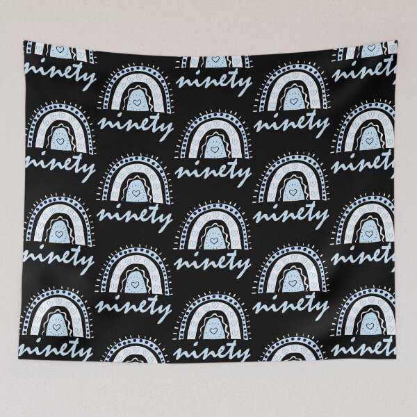 Item preview, Ninety Year Old Ninetieth Birthday Cute Fun Doodle Boho Rainbow designed and sold by LadySaltwater.