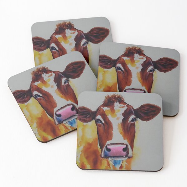 Artikelvorschau, Cow highly detailed watercolor painting entworfen und verkauft von DrawItOnce.