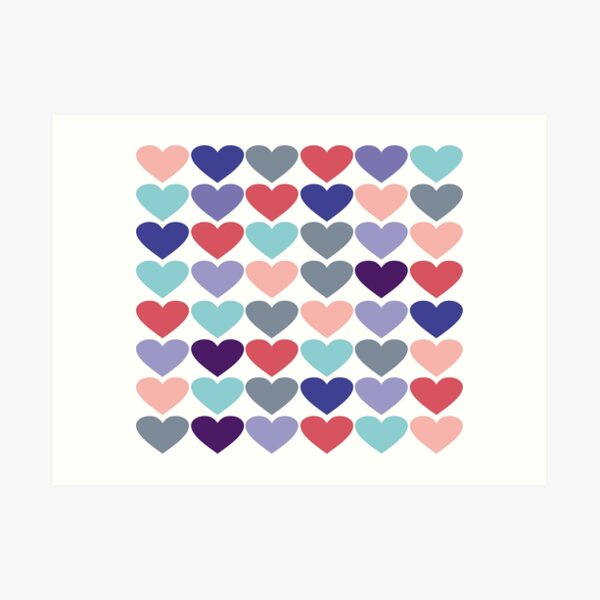 Hearts Art Deco Art Print