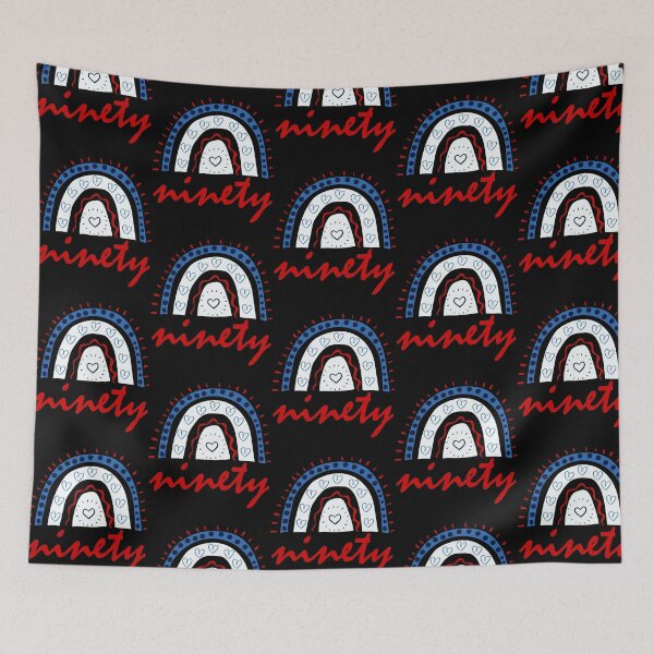 Item preview, Ninety Year Old Ninetieth Birthday Cute Fun Doodle Boho Rainbow designed and sold by LadySaltwater.