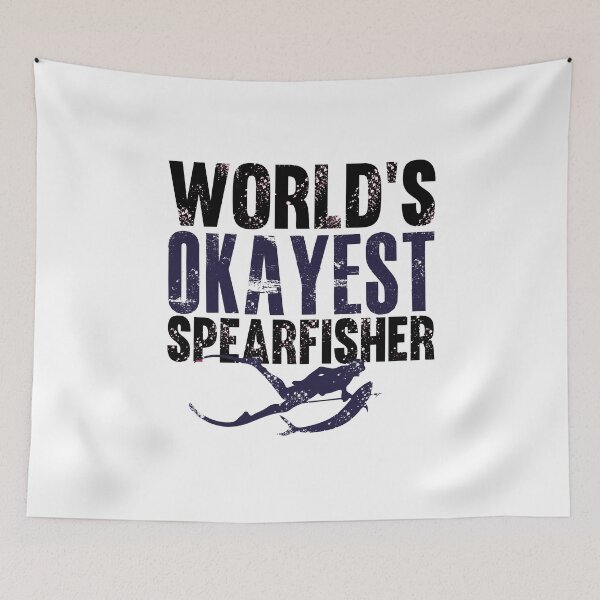 Item preview, world's okayest Spearfisher - best freediving & spearfishing gift idea for a deep blue ocean bottom lovers designed and sold by Live  Today.