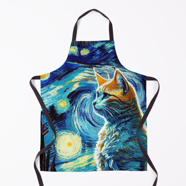 Item preview, Cool Cat Portrait - Van Gogh The Starry Night Style designed and sold by KoolArtDistrict.