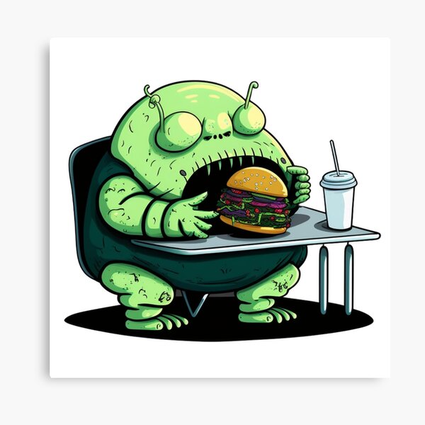 Item preview, Hamburger Fast food lover, Alien appetite designed and sold by YZO-Design.