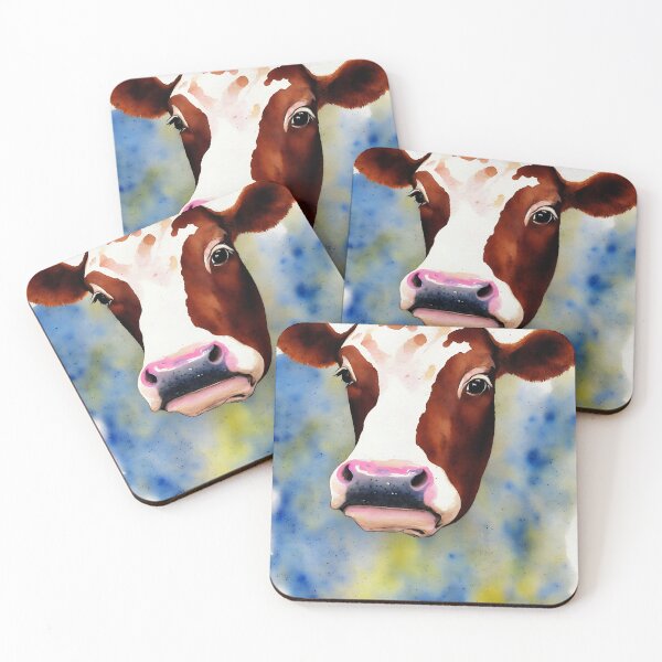Artikelvorschau, Cow highly detailed watercolor painting entworfen und verkauft von DrawItOnce.