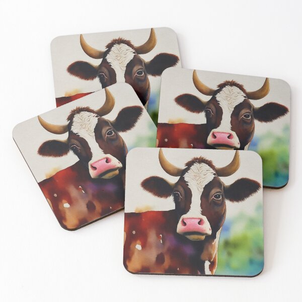 Artikelvorschau, Cow highly detailed watercolor painting entworfen und verkauft von DrawItOnce.