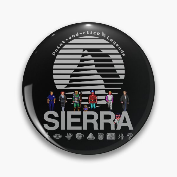 Item preview, POINT AND CLICK LEGENDS - Sierra Online Logo (GREY) - Gaming Heroes and Icons - Graphic Adventure PC Games! designed and sold by RetroTeeStudio.