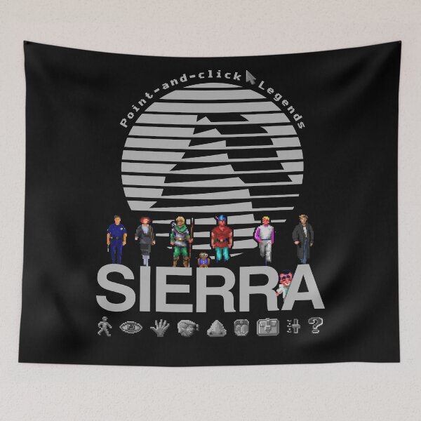 Item preview, POINT AND CLICK LEGENDS - Sierra Online Logo (GREY) - Gaming Heroes and Icons - Graphic Adventure PC Games! designed and sold by RetroTeeStudio.