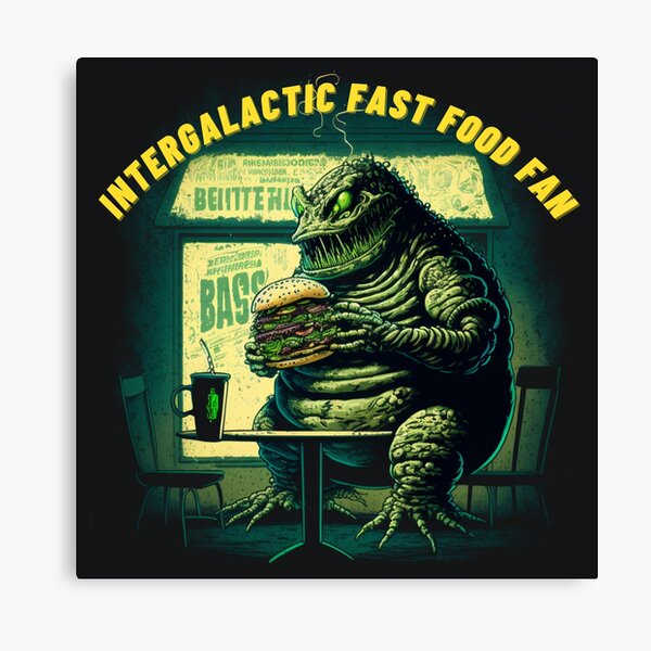 Item preview, Hamburger Fast food lover, Alien intergalactic food fan designed and sold by YZO-Design.
