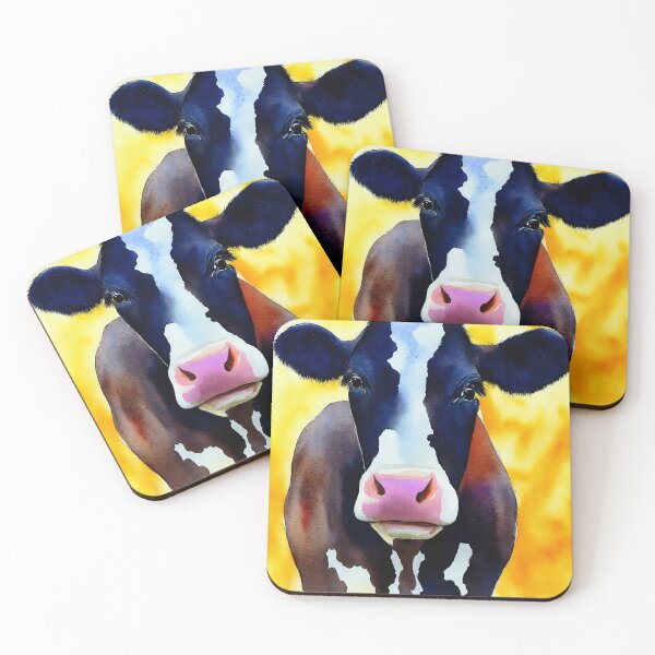 Item preview, Cow highly detailed watercolor painting designed and sold by DrawItOnce.
