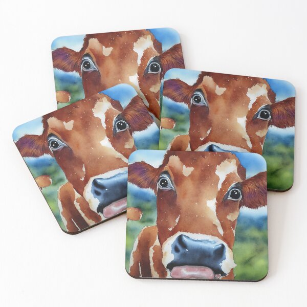 Artikelvorschau, Cow highly detailed watercolor painting entworfen und verkauft von DrawItOnce.