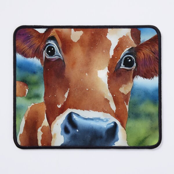 Artikelvorschau, Cow highly detailed watercolor painting entworfen und verkauft von DrawItOnce.